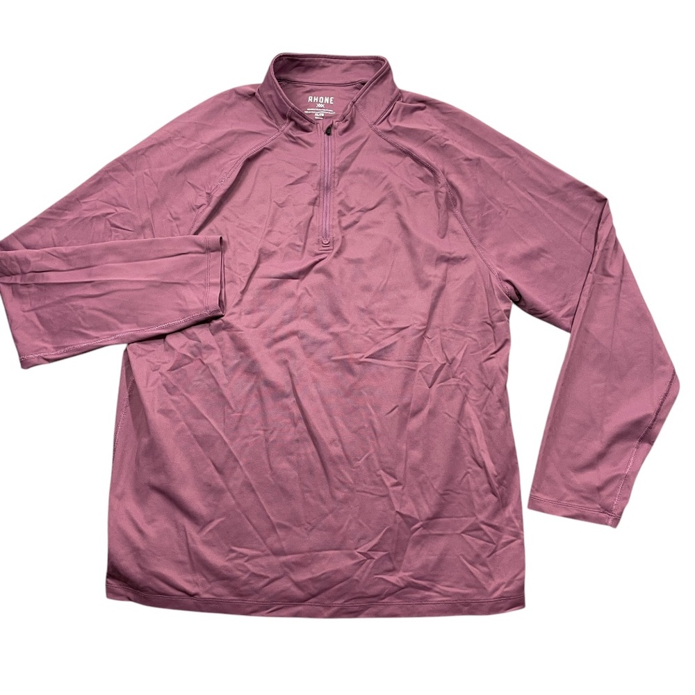 Rhone XL Mauve Jersey Long‎ Sleeve 1/4 Zip Nylon Elastine Men's Shirt